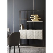 Bibliothèques 150 - Frame Box - Luxury bronze varnished bookshelf for modern living rooms - Pacific Compagnie.