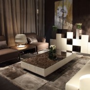 Tables basses 150 - Hugo - Table basse de luxe en chrome et laiton bronzé - Pacific Compagnie.