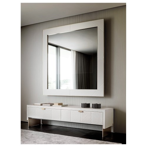 Meubles TV 150 - Iolanda Low - Luxury leather TV cabinet in bronzed brass finish - Pacific Compagnie.