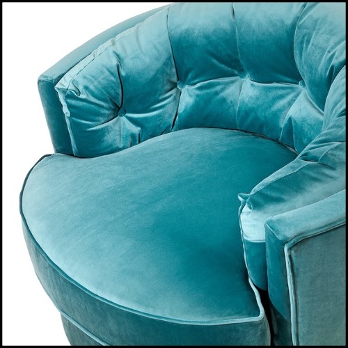 Fauteuil 162 - Kalaha - Velours bleu - Pacific Compagnie.