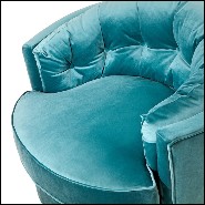 Fauteuil 162 - Kalaha - Velours bleu - Pacific Compagnie.