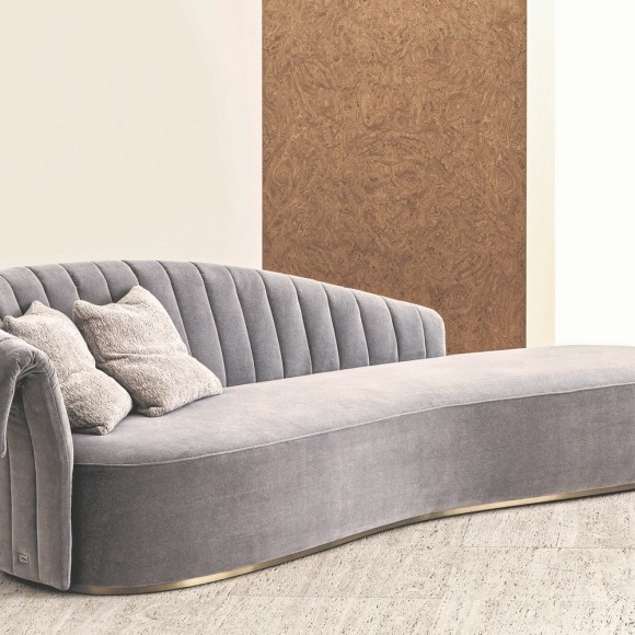 Chaises longues 150 - Manta - Elegant small to large bronzed brass chaise longue option - Pacific Compagnie.