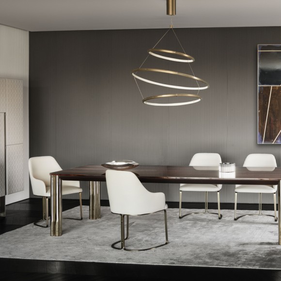 Chaise 150 - Marie | Chaise de luxe en laiton bronzé et chrome noir - Pacific Compagnie.