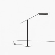 Lampe à poser 174 - Randolph - Sleek iron metal floor lamp with polished stainless steel finish - Pacific Compagnie.