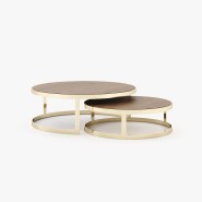 Table basse 174 - Lua - Modern coffee table with mixed materials and elegant design - Pacific Compagnie.