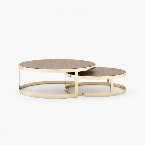 Table basse 174 - Lua - Table basse en bois or marble, dimensions variables, modèle moderne - Pacific Compagnie.