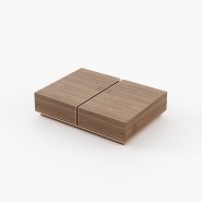 Table basse 174 - Sila - Wooden coffee table with metal accents - Pacific Compagnie.