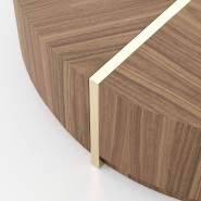 Table basse 174 - Riga - Coffee table with wooden top and metal legs, 25cm height - Pacific Compagnie.