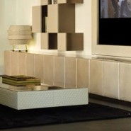 Meubles TV 150 - Sidney - Meuble TV en cuir, style moderne, Sidney, pour salon chic - Pacific Compagnie.
