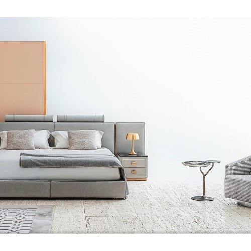 Tables de chevet 150 - Rubik - Table de chevet en bois de luxe avec finition or - Pacific Compagnie.