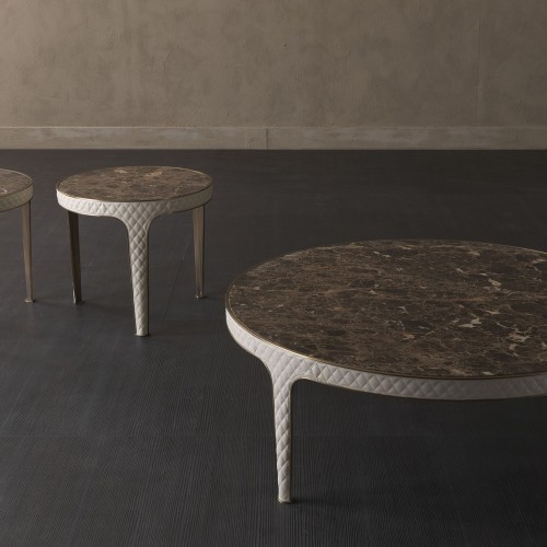 Tables basses 150 - Royal - Round luxury coffee table with diam. 71XH55,8 dimensions - Pacific Compagnie.