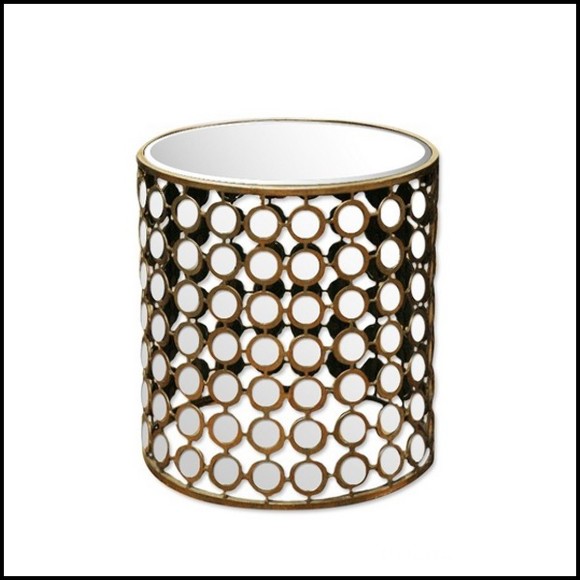 Table d'appoint 38 - Paon - Miroirs ronds - Pacific Compagnie.