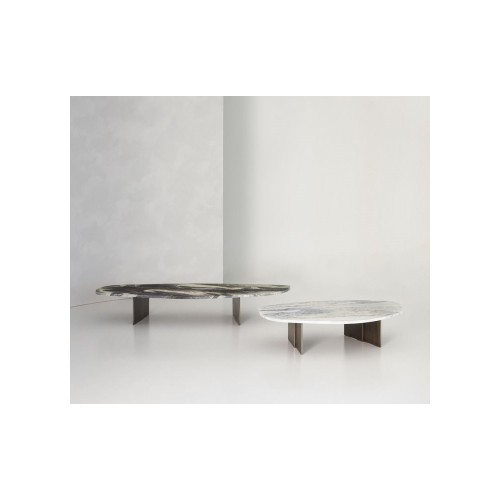 Tables basses 150 - Rock - Elegant bronzed brass coffee table with intricate decoro design and luxurious feel - Pacific Compagni
