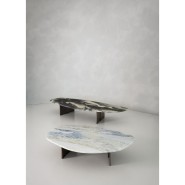 Tables basses 150 - Rock - Luxe coffee table in bronzed brass with decoro color - Pacific Compagnie.