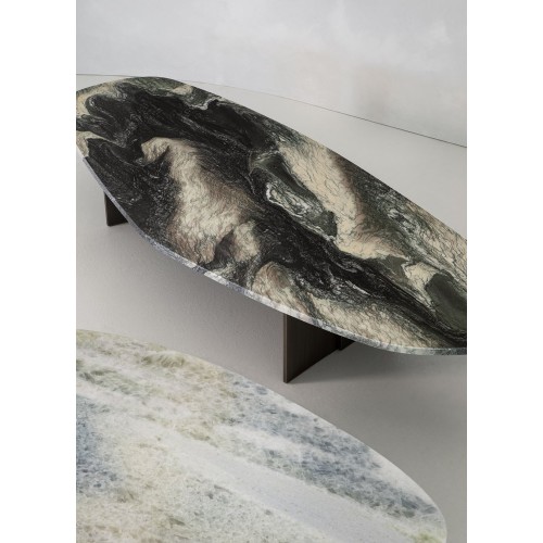 Tables basses 150 - Rock - Small and large luxury tables in bronzed brass with unique decoro finish - Pacific Compagnie.