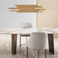 Tables 150 - Pedro - Luxurious ebony dining table with bronzed brass finish - Pacific Compagnie.