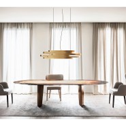 Tables 150 - Pedro | Table de repas de luxe avec base en laiton bronzé - Pacific Compagnie.