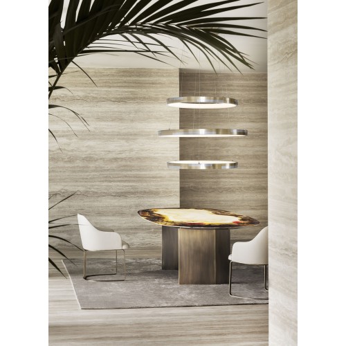 Tables 150 - Pedro | Table de repas de luxe avec pieds en laiton bronzé - Pacific Compagnie.