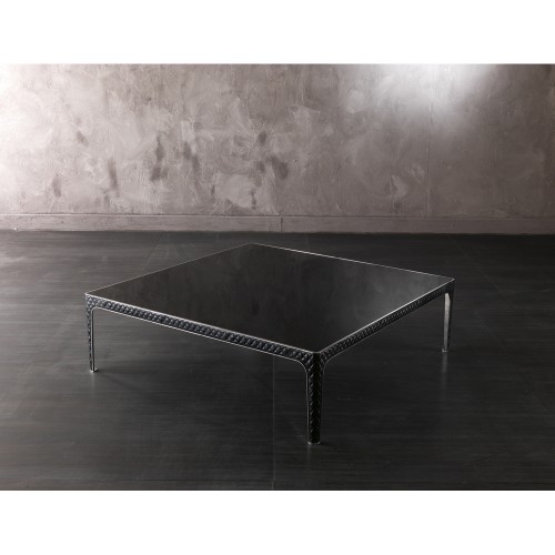 Tables basses 150 - Oliver | Table basse de luxe en cuir et chrome - Pacific Compagnie.