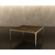 Tables basses 150 - Oliver - Luxurious leather rectangle coffee table with bronzed brass - Pacific Compagnie.