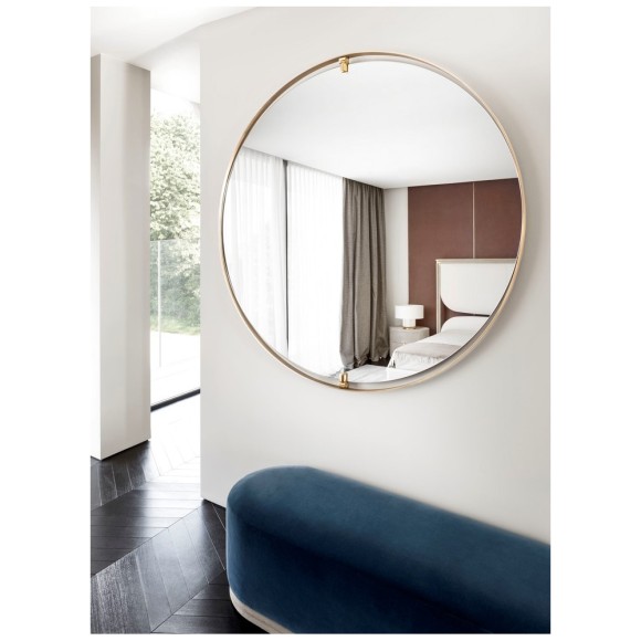 Miroirs 150 - Ofelia - Elegant gold luxury mirror with 161 diameter - Pacific Compagnie.