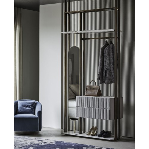 Armoires 150 - Matisse - Armoire de luxe en cuir avec finition bronze verni ou chrome noir - Pacific Compagnie.