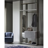 Armoires 150 - Matisse - Armoire de luxe en cuir avec finition bronze verni ou chrome noir - Pacific Compagnie.