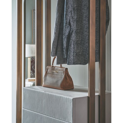 Armoires 150 - Matisse - Black chrome finished armoire with leather details - Pacific Compagnie.