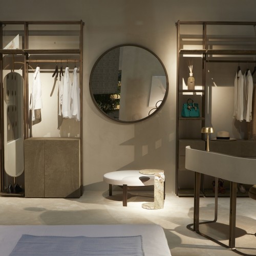 Armoires 150 - Matisse - High-end closet with varnished bronze and leather - Pacific Compagnie.