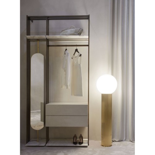 Armoires 150 - Matisse - Elegant leather and bronze armoire for luxury bedrooms - Pacific Compagnie.