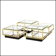 Tables basses 24 - Tortona Gold - Lot 4 tables - Pacific Compagnie.