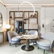 Tables 150 - Liberty Lounge Bistrot - Round bistrot table with elegant decoro color - Pacific Compagnie.