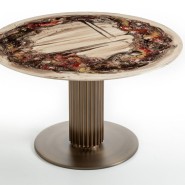 Tables 150 - Liberty Lounge Bistrot - Bronzed brass luxury table for upscale interiors - Pacific Compagnie.
