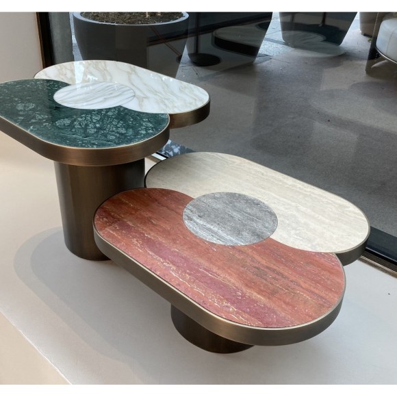 Tables basses 150 - Landmark - Table basse de luxe en laiton bronzé - Pacific Compagnie.