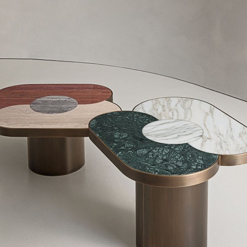 Tables basses 150 - Landmark - Meuble de salle de séjour en laiton bronzé - Pacific Compagnie.