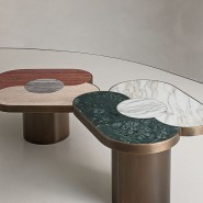 Tables basses 150 - Landmark - Meuble de salle de séjour en laiton bronzé - Pacific Compagnie.