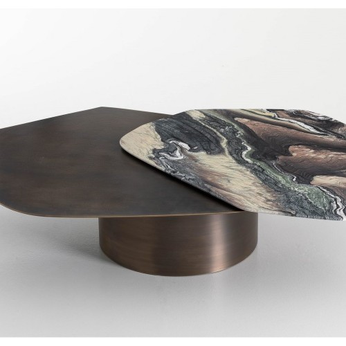 Tables basses 150 - Incanto - Table basse à décorations martelées - Pacific Compagnie.