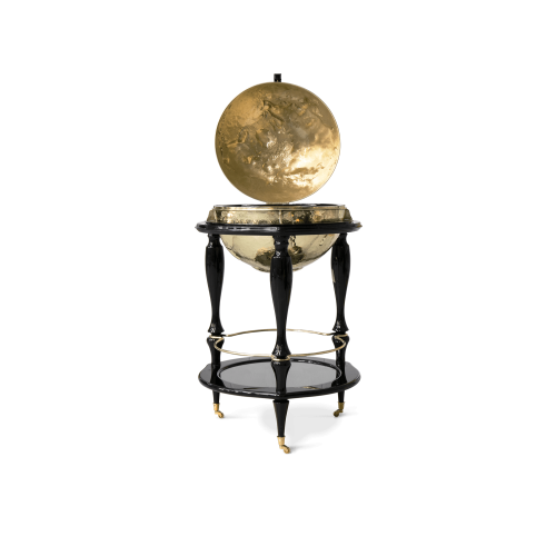 Bar globe 145 - Equator Copper | Bar globe avec couleurs noir et or, ambiance luxueuse - Pacific Compagnie.