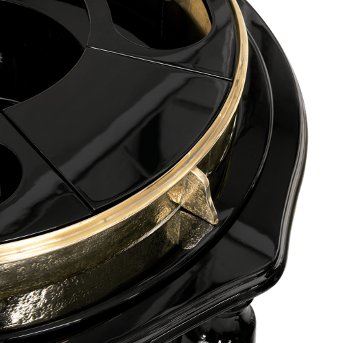 Bar globe 145 - Equator Copper - Elegant black and copper globe bar with glass details - Pacific Compagnie.