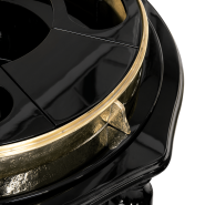 Bar globe 145 - Equator Copper - Elegant black and copper globe bar with glass details - Pacific Compagnie.