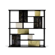 Bibliothèque 145 - Garrett - Tall wooden bookcase with natural finish, suitable for living room furniture - Pacific Compagnie.