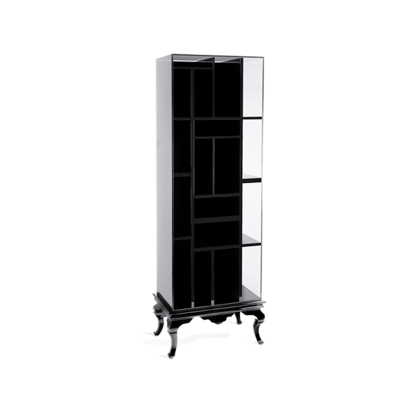 Bibliothèque 145 - Tower - Meuble de rangement bibliothèque 145-Tower en bois et verre, couleur naturelle - Pacific Compagnie.