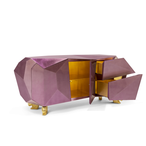 Buffet 145 - Diamond - Meuble de rangement en émeraude et laiton, Buffet 145-Diamond - Pacific Compagnie.