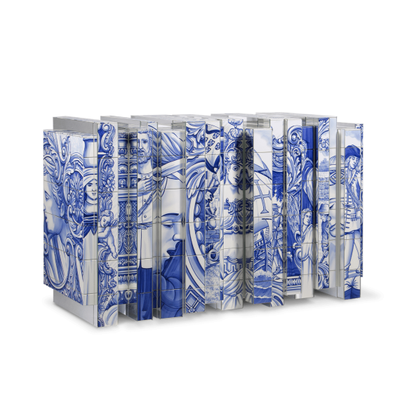 Buffet 145 - Heritage - Meuble de rangement en verre et carreaux peints - Pacific Compagnie.