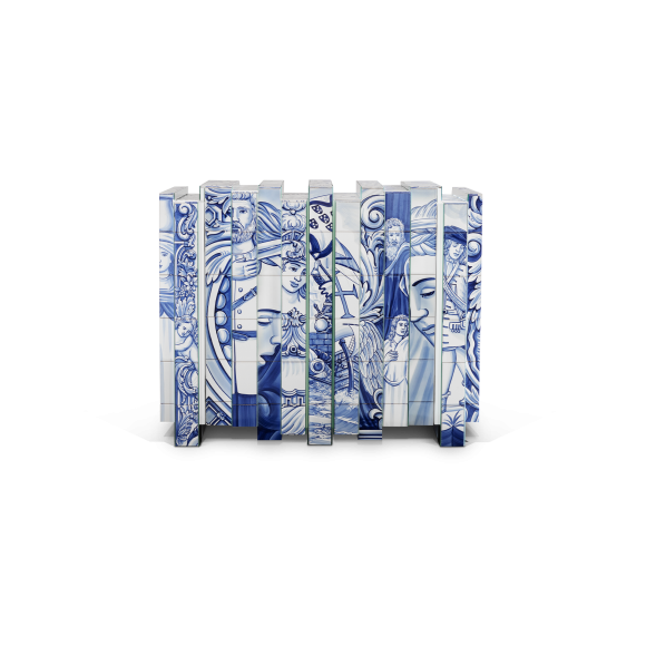 Buffet 145 - Heritage - Exquisite sideboard with hand-painted tile work - Pacific Compagnie.