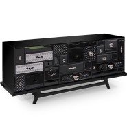 Buffet 145 - Mondrian - Buffet en noir et blanc avec matériau en verre et bois - Pacific Compagnie.