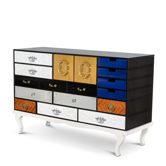 Buffet 145 - Soho - Buffet en laiton et bois, style luxueux - Pacific Compagnie.