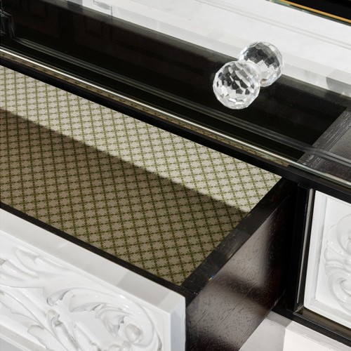 Buffet 145 - Soho - White and multicolor sideboard with sophisticated brass hardware - Pacific Compagnie.