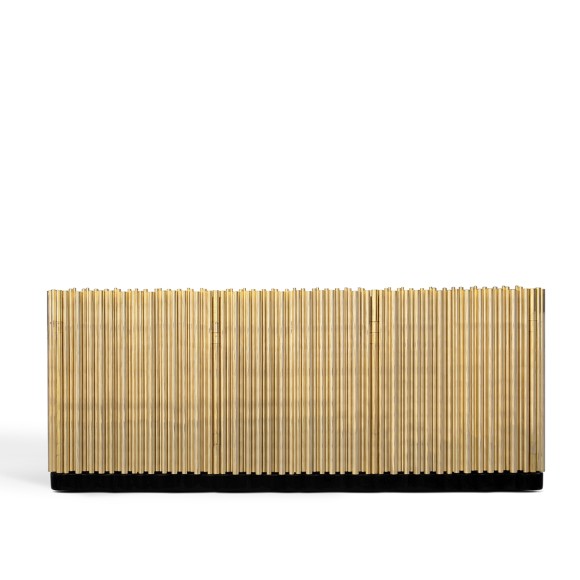 Buffet 145 - Symphony - Breathtaking sideboard with a unique symphony of gold, nickel, and glass - Pacific Compagnie.