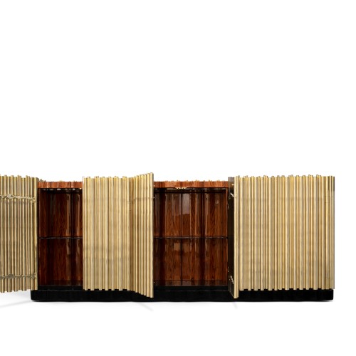 Buffet 145 - Symphony - Buffet 145-Symphony en bois et laiton - Pacific Compagnie.